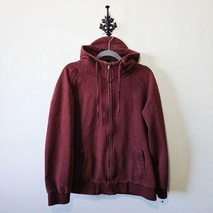 Sitka Full Zip Hoodie Size L Burgundy Jacket